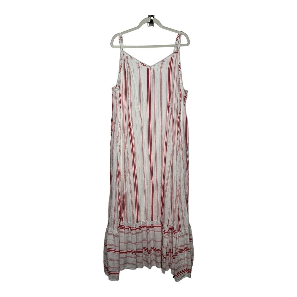 Torrid Womens Maxi Dress Size 3X Striped Sleeveless Cream Boho Lagenlook Boho